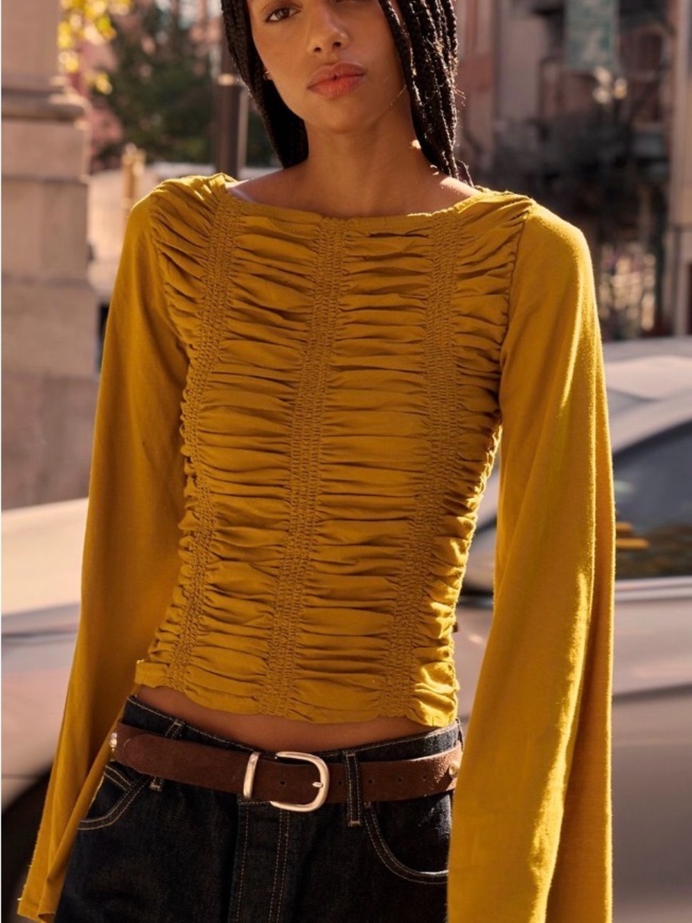 Free People Mari Top. NWT. Golden palm